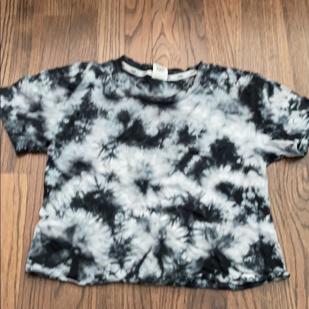 Pink Victoria Secret Tie die cropped tee shirt